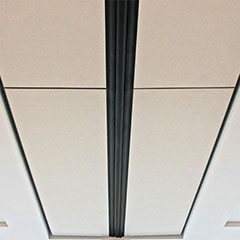 The vertical movable wall retracts to the ceiling